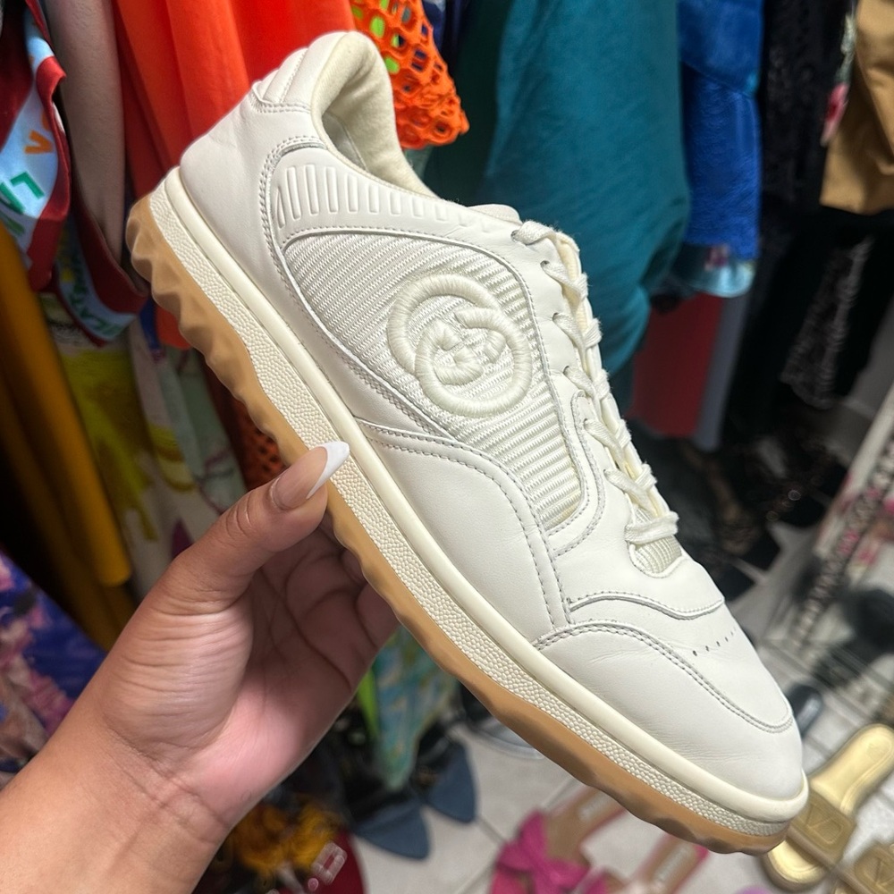 Gucci MAC80 Cream Leather Low-Top Sneakers | Men’s 7.5 US | VGUC
